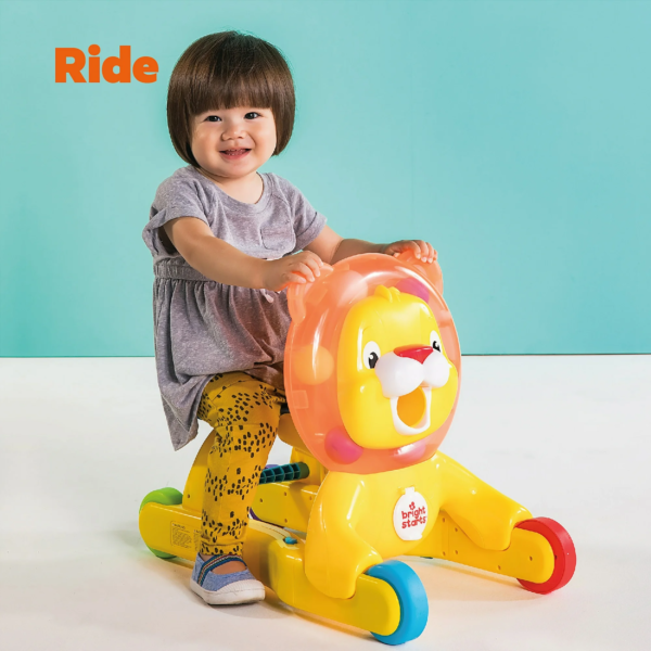 Bright Starts 3-in-1 Step 'N Ride on Lion Push Toy - Image 3