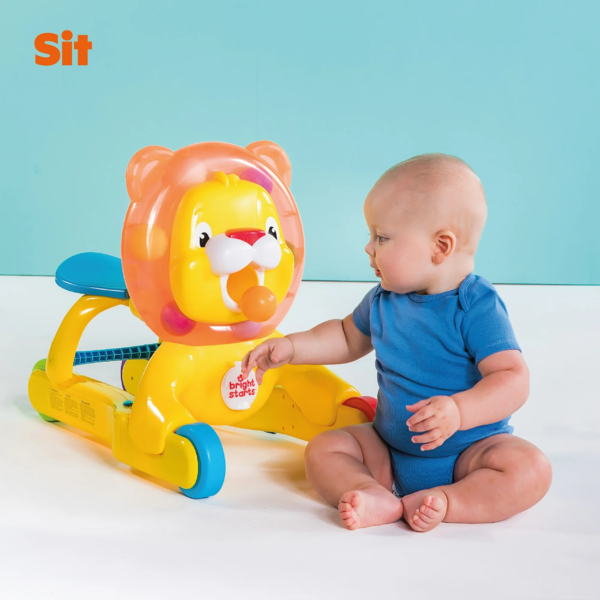 Bright Starts 3-in-1 Step 'N Ride on Lion Push Toy - Image 5