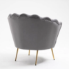 Upholstered Velvet Accent Chair With Metal Legs - Image 3
