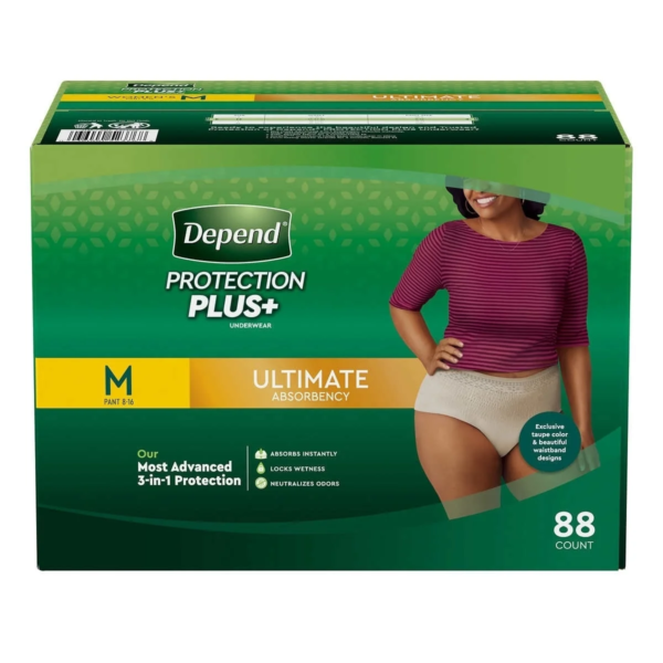 Depend Protection Plus Ultimate Underwear For Women ''Medium'' - 88 Count