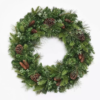 Artificial Mixed Greenery Christmas Wreath With 50 LED Lights - Image 3