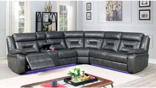 Corry Leather 6pc Power Reclining Sectional Sofa
