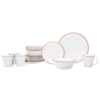 Godinger Bistro Red Rim Porcelain 16pc Dinnerware Set - Image 3