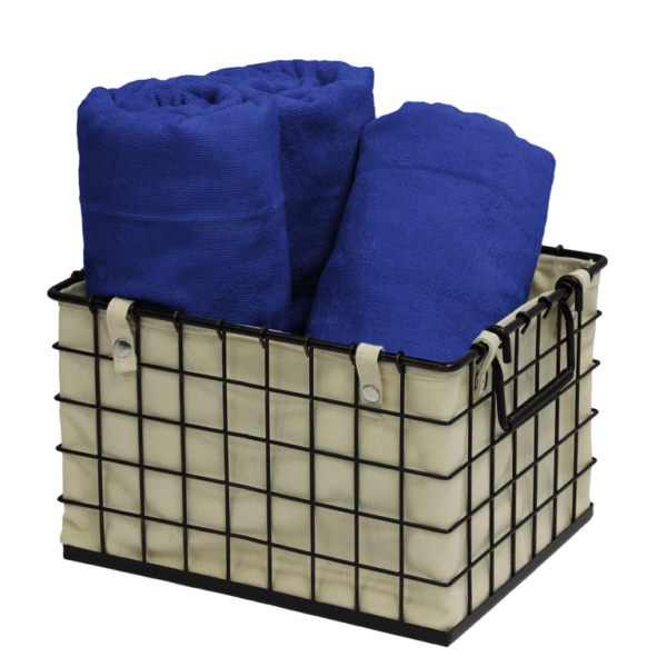 3 Wire Baskets With Removable Canvas Liners - Image 4