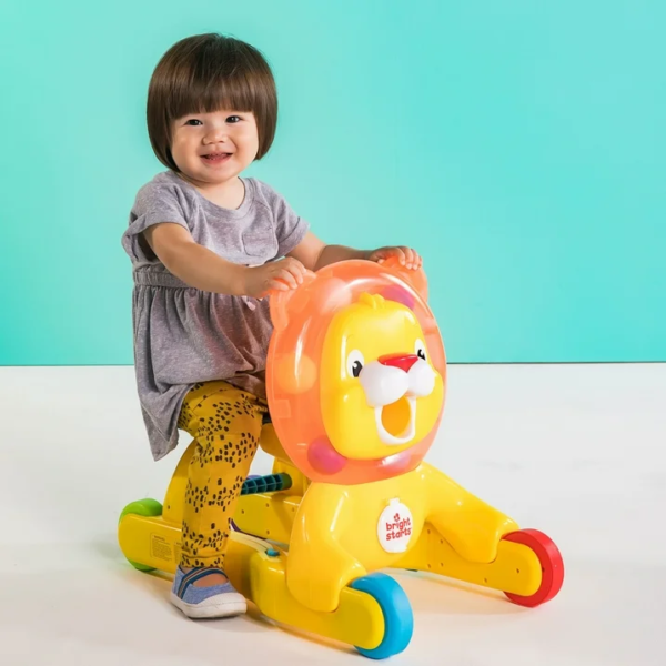 Bright Starts 3-in-1 Step 'N Ride on Lion Push Toy