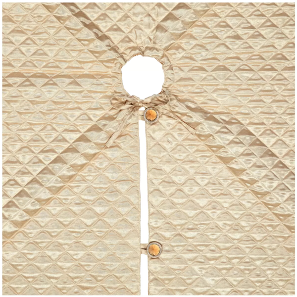 Adjustable Christmas Tree Skirt Gold Quilted 167.64cm - Image 4