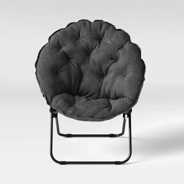 Room Essentials Round Foldable Padded Moon Chair - Image 5