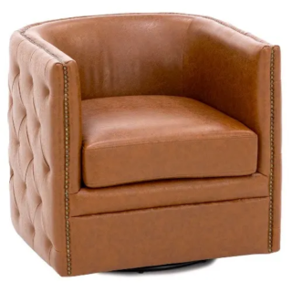 Irlanda Leather Swivel Armchair