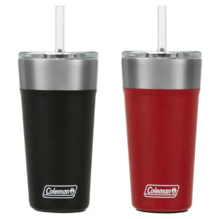 Coleman 20oz Stainless Steel Tumblers 2-Pack (Black & Red)