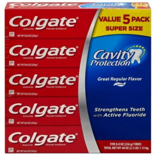Colgate 5 Pack Anticavity Regular Flavor Toothpaste - 8oz