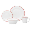 Godinger Bistro Red Rim Porcelain 16pc Dinnerware Set