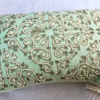 Artistic Accents Decorative Beaded Embellished Throw Pillow - 14in X 20in