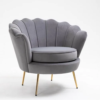 Upholstered Velvet Accent Chair With Metal Legs