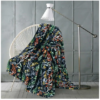 Monte & Jardin Floral Plush Throw Blanket 60in x 70in inches Navy - Image 6