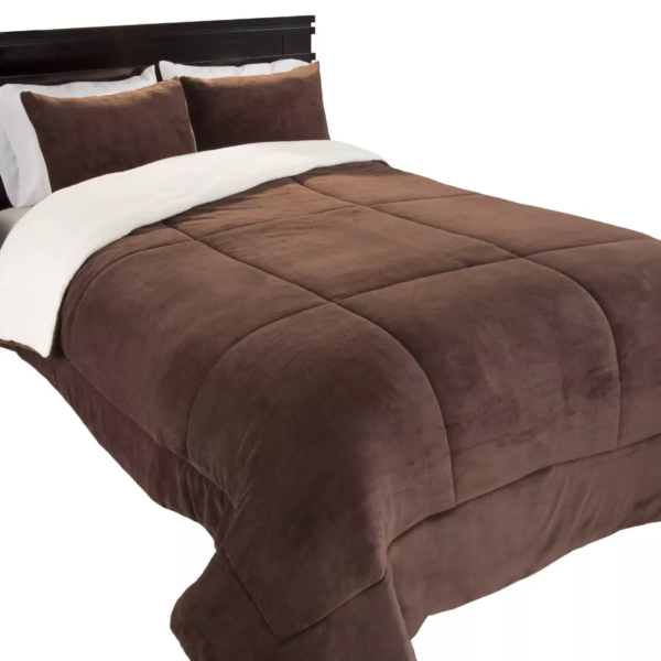 Bhf Easton Sherpa Fleece 3-piece Queen Comforter Set Brown
