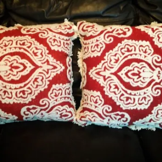 Set Of 2 Embroidered Fringed Vanessa Pillow - 20x20"