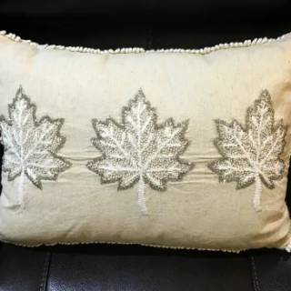 Magaschoni Hand-woven Down Floral Throw Pillow