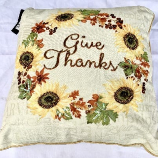 Thanksgiving Embroidered - Give Thanks - Pillow Sofa Decor