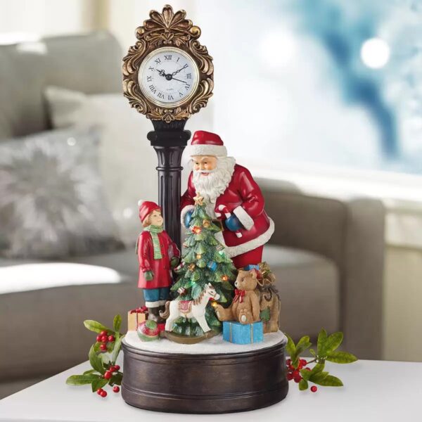 Christmas Clock With Santa And LED Tree - Image 3