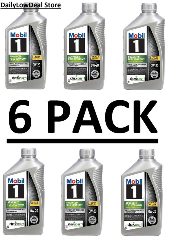 Mobil 1 0W-20 Advanced Fuel Economy Synthetic Motor Oil 1Quart/946ml (Pack of 6) - Image 4