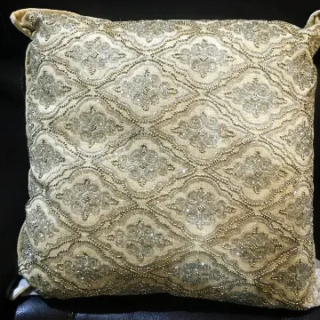 Artistic Accents Decorative Throw Pillow With Beaded Embroidery