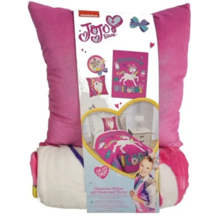 Costco Jojo Siwa Dreaming Of Unicorns 2-piece Character Pillow And Oversized Throw