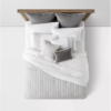 Threshold Reversible Comforter Set - 8 Pieces - - 94 Inches (L) x 108 Inches - White & Gray - Image 5