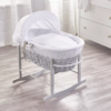White Dimple Wicker Baby Moses Basket - Image 3