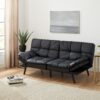 Mainstays Faux Leather Memory Foam Futon Sofa - 72in. X 34in. X 32in