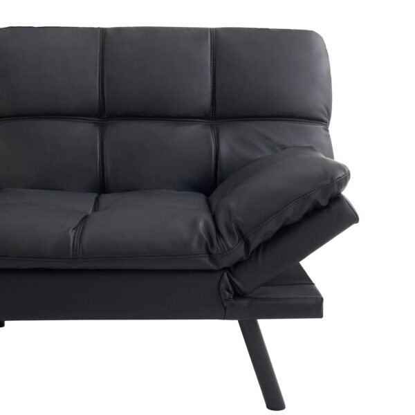 Mainstays Faux Leather Memory Foam Futon Sofa - 72in. X 34in. X 32in - Image 4