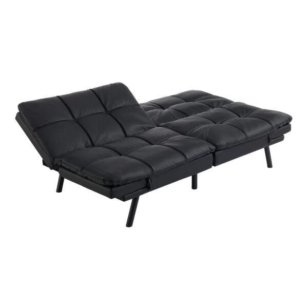 Mainstays Faux Leather Memory Foam Futon Sofa - 72in. X 34in. X 32in - Image 5