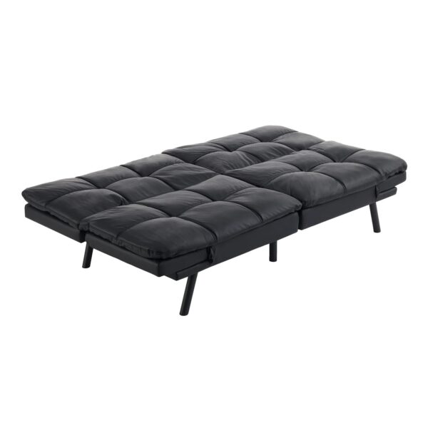 Mainstays Faux Leather Memory Foam Futon Sofa - 72in. X 34in. X 32in - Image 9