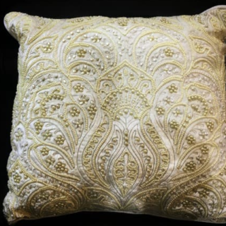 Artistic Accents Decorative Beaded Embroidery Throw Pillow