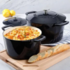 Martha Stewart 4qt & 7qt Enamel Cast Iron Dutch Ovens (Navy)
