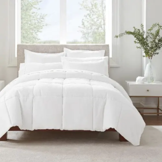Serta - Antimicrobial - Solid Comforter Set - Queen - 3 Piece - White