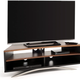Light Oak Stand Chrome Entertainment Center & TV Stand