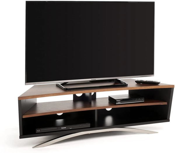 Light Oak Stand Chrome Entertainment Center & TV Stand