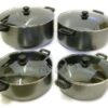 Prima 8pc Aluminum Non-Stick Sauce Pot Set With Stone Vein - Image 2