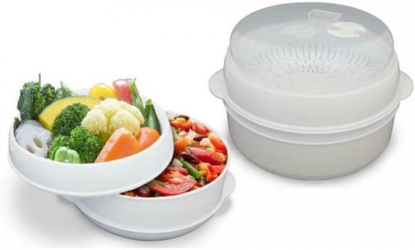Eazy Cook 2-Tier Microwave Food Steamer - Image 2