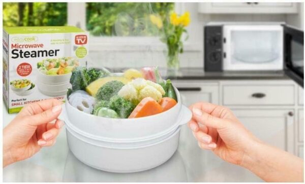 Eazy Cook 2-Tier Microwave Food Steamer - Image 4