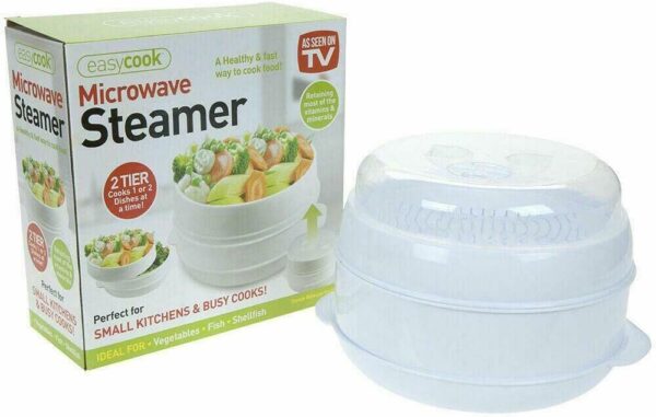 Eazy Cook 2-Tier Microwave Food Steamer - Image 3