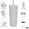 ZAK DESIGNS Cora 24oz Insulated Tumblers With Straw - 2 Pack - Image 4