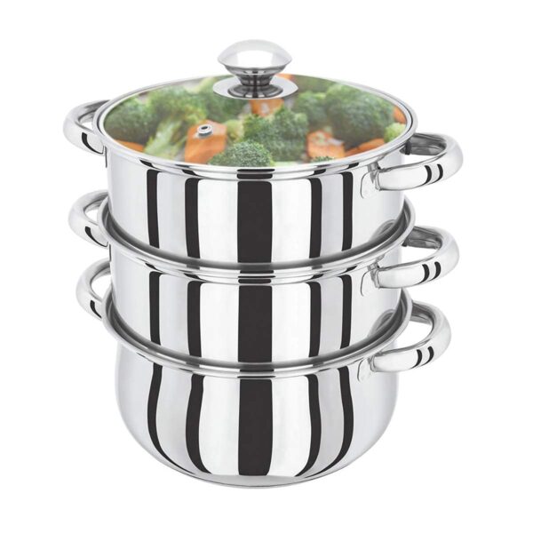 Prima 22cm 3-Tier Steamer With Glass Lid - 3pc - Image 15