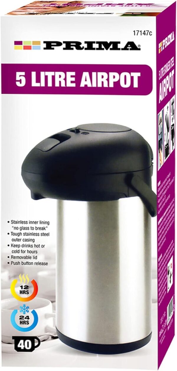 Prima 5 Litre Stainless Steel Airpot Flask - Image 8