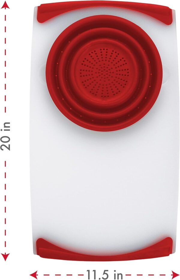 Dexas Over The Sink Cutting Board With Collapsible Colander Strainer - Image 2
