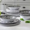 Member's Mark 18pc Melamine Dinnerware Set - Printmaker Design - Image 2