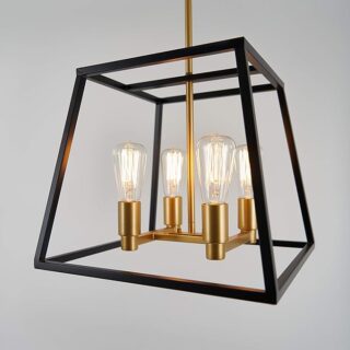 Artika Carter Square 4-Light Pendant Light Fixture, Kitchen Island Chandelier