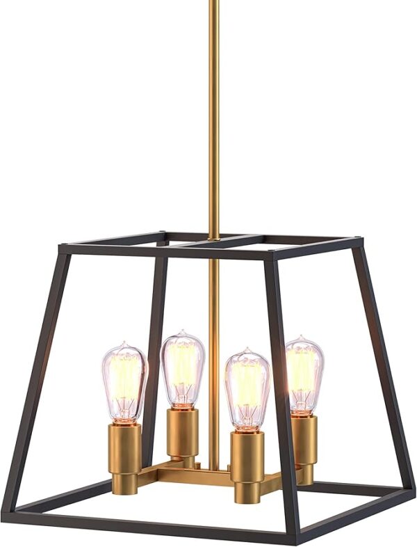 Artika Carter Square 4-Light Pendant Light Fixture, Kitchen Island Chandelier - Image 3