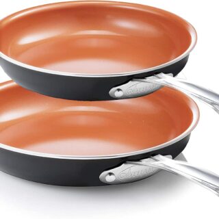Gotham Steel 2pc Hard Anodized Non-Stick Fry Pan Set