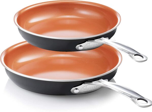 Gotham Steel 2pc Hard Anodized Non-Stick Fry Pan Set